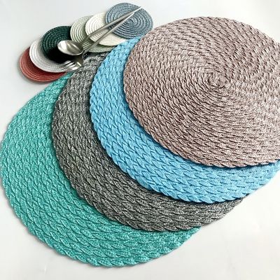 【CW】 1pcs Dining Table Woven Placemat Resistant Bowls Cups Coaster Tableware Supply