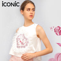 iCONiC Heart’s First Love Top #6221 เสื้อผญ แขนกุด ผ้าไหมซาติน พิมพ์ลาย หัวใจ แต่งระบาย ลูกไม้ เสื้อแฟชั่น วาเลนไทน์ เสื้อปาร์ตี้ เสื้อแขนกุด