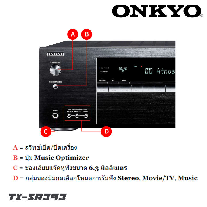 onkyo-tx-sr393-รีซีฟเวอร์-5-2-ชาแนล-155-วัตต์-รองรับ-4k-60p-และ-hdr-vedio-passthrough-รองรับระบบเสียงรอบทิศทางเสมือนจริง-สินค้าดีมีคุณภาพ-จัดส่งไว