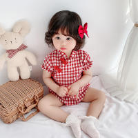 Baby Girls Cheongsam Short Sleeve Romper Outfit Qipao Jumpsuit Festival Dress Kids Summer Clothes Baby Girl Outfit