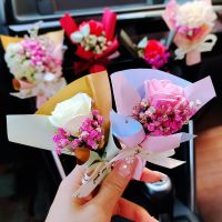 (Feiying Auto) Mini Rose Bouquet รถ Air Vent คลิป Creative ดอกไม้แห้ง Mini ช่อดอกไม้รถน้ำหอม Air Freshener Gypsophila Carnation Ornament