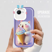 เคส PMP สำหรับ Realme C30 C33 Realme Realme C3การ์ตูนหมอนรูปแมวตาโตเคสโทรศัพท์มีลายแมวเปลือกเลนส์โทรศัพท์มอนสเตอร์แบบนิ่มฝาครอบป้องกันกันกระแทกเคสโทรศัพท์มือถือ