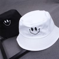 【jw】⊙☍  sorriso balde chapéu dupla face rosto sorridente moda Bob Cap hip hop verão homens mulheres 1pc