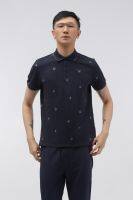 ESP เสื้อโปโลพิมพ์ลายเฟรนช์ชี่ ผู้ชาย สีน้ำเงินเข้ม | All Over Frenchie Polo Shirt | 3635