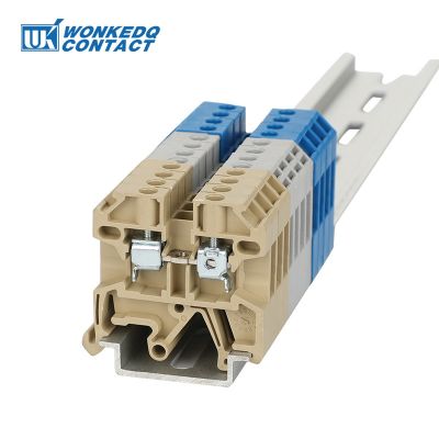 【hot】❈✘  10Pcs SAK2.5EN Screw Connection Feed-through 2.5 mm² Wire Electrical Rail Terminal Block 2.5EN