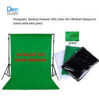 Photography Backdrop thickened 100% Cotton 3M x 6M Muslin Background 3 colors (white black green) ฉากหลังการถ่ายภาพหนา 3M x 6M มัสลินผ้าฝ้าย 100% 3สี(สีขาว สีดำ สีเขียวพื้นหลัง)