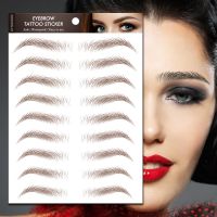 4D Eyebrows Stickers Water-based Hair-liked Makeup Waterproof Eyebrow Tattoo Sticker Long Lasting Natural Fake Eyebrow Stickers