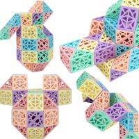 Hollow Design Wedges Magic Snake Cube น้ำหนักเบา Multi-Color Twist Puzzles 3d in Teaser Sensory ของเล่น Magic Ruler