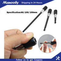 Manooby 1/4 "60Mm ก้านตัวหมุนหกเหลี่ยมกระแทกกระเป๋าใส่เหรียญปลดเร็วหัวสว่านเจาะอ้วนกลมอะแดปเตอร์ตัวยึดบิตไขควงแม่เหล็ก