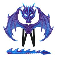 Halloween Decoration Child Kids Dragon Wing Costume Tail Mask Set Cosplay Props RP Ultra Light Mask Festival Party Supplies