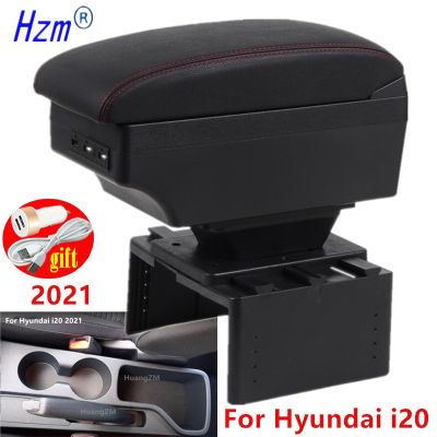 สำหรับ Hyundai I20ที่วางแขนสำหรับ Hyundai I20 2021 2022ที่เท้าแขนในรถที่วางแขนส่วนภายในศูนย์กล่องคอนโซลอุปกรณ์เสริมพร้อม USB