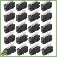 NYJKIU 20pcs AC 250V สวิตช์จำกัดขนาดเล็ก 5A KW12-3 ไมโครสวิตช์ แขนก้านโยก สีดำสีดำ สวิตช์จำกัด ขั้วต่อ PCB