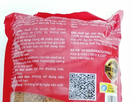 Gói lớn 500g muối ớt tôm tây ninh vn doxaco shrimp chili salt bph-hk - ảnh sản phẩm 2
