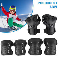 6 Pcs Set KidsAdult Breathable Skateboard Pads Protective Gear Knee Pads Elbow Pads and Wrist Guard for Riding Protector Set