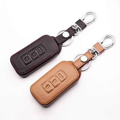 ♈ New design Genuine Leather car key cover Bag For Mitsubishi ASX Outlander Sport Pajero Galant Lancer EX3 Buttons smart key