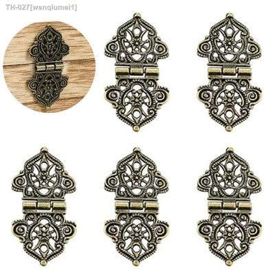 ┋┇ 5Pcs Vintage Alloy Hollow Flower Hinges Metal Cabinet Door Butt Hinges Engraving Design Box Hinges for Wooden Cases