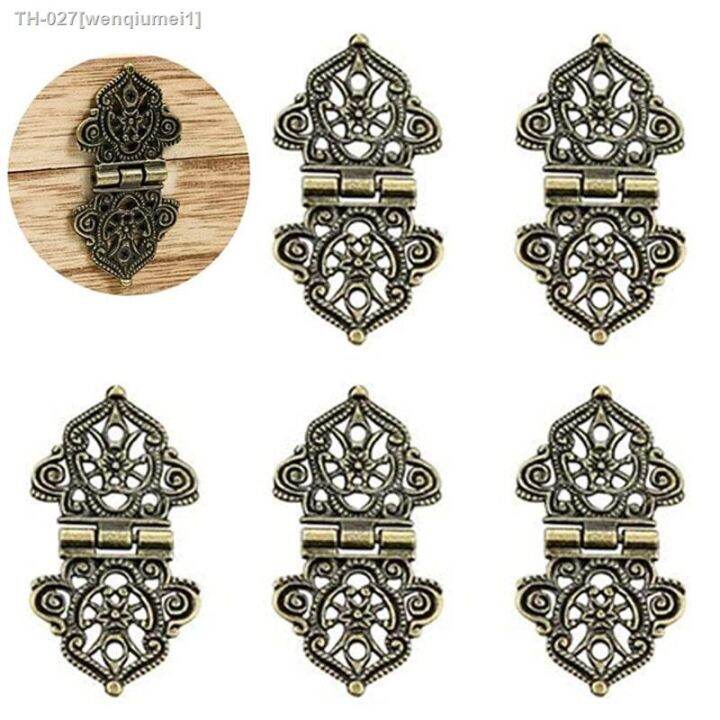 5pcs-vintage-alloy-hollow-flower-hinges-metal-cabinet-door-butt-hinges-engraving-design-box-hinges-for-wooden-cases