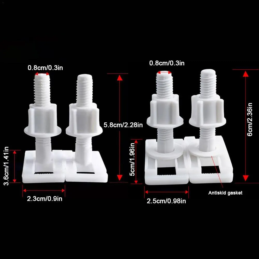 Plastic Toilet Lid Hinge Repair Bolts Accessories Screws Washers Set