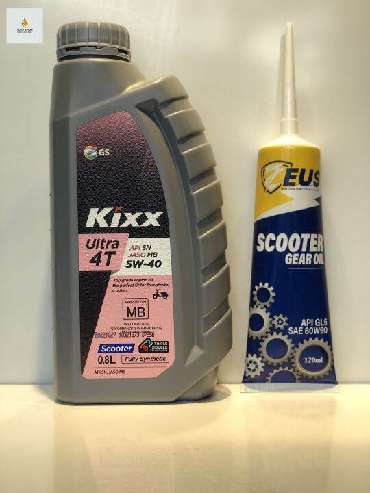 Combo Nhớt xe tay ga KIXX ULTRA 4T SCOOTER SN 5W40 + Nhớt hộp số ZEUS