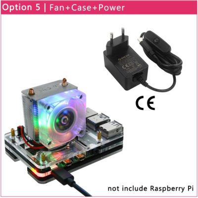 【▼Hot Sales▼】 fuchijin77 พัดลมหอทำความเย็นน้ำแข็ง52pi สำหรับ Raspberry Pi 4รุ่น B ท่อทำความเย็นทองแดงพร้อมกล่องอะคริลิกสำหรับ Raspberry Pi 4