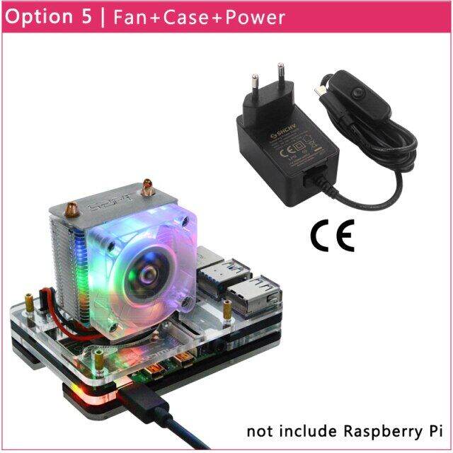 hot-sales-fuchijin77-พัดลมหอทำความเย็นน้ำแข็ง52pi-สำหรับ-raspberry-pi-4รุ่น-b-ท่อทำความเย็นทองแดงพร้อมกล่องอะคริลิกสำหรับ-raspberry-pi-4