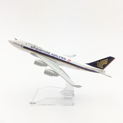 Yalinda Singapore Airlines Boeing 747 Aircraft Model 16cm Die-cast Metal Airplane Model Plane Kids Gift Toy