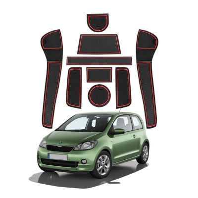 RUIYA Door Groove Mat For Up/Seat Mii/Skoda Citigo 2016 2017 2018 2019 Car Anti Slip Gate Slot Pads Auto Interior Accessories