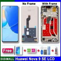 100% จอ Lcd แบบดั้งเดิมสำหรับ Huawei Nova 9 SE JLN-LX1 JLN-LX3จอแสดงผล LCD แผงหน้าจอสัมผัส Digitizer พร้อมกรอบสำรอง