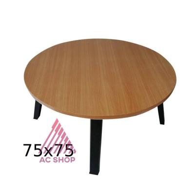 โต๊ะญี่ปุ่น โต๊ะพับอเนกประสงค์ หน้ากลม ขนาด 75x75 ซม. มี 3 ลาย หินดำ หินขาว ไม้บีช.  AC99
