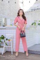 Women Fashion JL15 Jumpsuit ชุดจั้มสูทหญิง  ปกสูทเบลเซอร์ (M34-38”) จั้มสูทขายาว ชุดผู้หญิง ชุดทำงาน แฟชั่นผู้หญิง