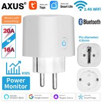 AXUS Tuya ปลั๊กอัจฉริยะ16A Wi-Fi/20A EU Plug สำหรับมอนิเตอร์เต้าเสียบสายไฟอิเล็กทรอนิกส์สมาร์ทโฮม Alexa Google Home