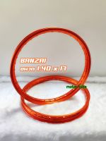 Banzai ล้อขอบ 17 ( ส้ม ) บันไซรุ่น JAPAN RIM 1.4 x 17 ล้อทรงยกขอบ แพ็คคู่ 2วง วัสดุอลูมิเนียม ของแท้