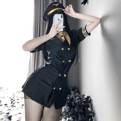 Sexy Flight Attendant Anime Cosplay Lingerie Set Cute Lolita Underwear Officer Devil o Costume For Women