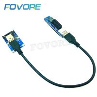 PCI-E Riser Mini PCIE to PCI-E X1 Extension Port Adapter Riser Card SATA Power Connector with 30cm USB Extension Cable Extender