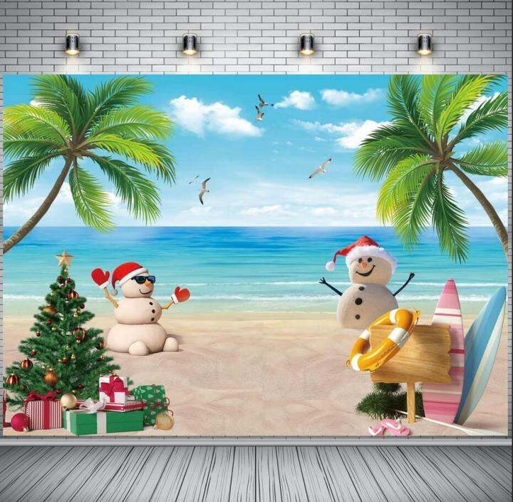 Christmas in July Backdrop Christmas Tropical Beach Photography