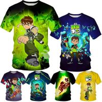 2023 NEW2021แฟชั่นใหม่และ3d ที่นิยมพิมพ์นิเมชั่นเกมการ์ตูน Ben 10เสื้อยืดสำหรับผู้ชายสบายๆรอบคอแขนสั้น U Nisex ฮิปฮอปตลกด้านบน