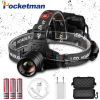 7000LM USB Rechargeable XHP50 headlamp Headlight high powerful xhp70 head lamp torch ZOOM Head light Use 3x18650 batteries