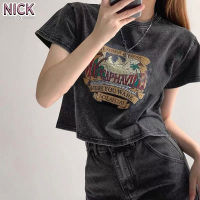 Du Yan เสื้อยืดสำหรับสตรีแขนสั้นเสื้อยืดฤดูร้อนใหม่หลวม Retro Design Sense Niche สั้น Top