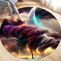 3D Natural ,Tornado Cloud Area Rug,Round Carpet Rug for Living Room Bedroom Sofa Decoration,Kid Play Game Non-slip Floor Mat