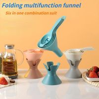 【CW】 Plastic funnel six one multifunctional  set kitchen oil leak wine filter sub assembly tool