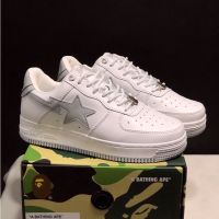 New HOT【Original】 Bape- STA- x Jjj0und Fashion Casual Sports Sneakers White Gray