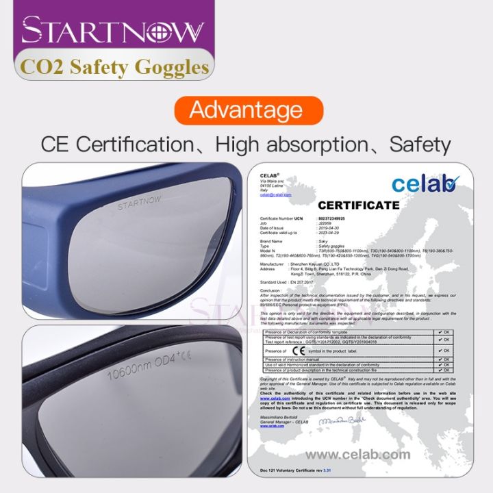 startnow-laser-protection-goggles-od4-10-6um-co2-cutting-marking-machine-parts-protective-eyewear-shield-safety-glasses