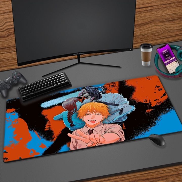 แผ่นรองเมาส์-anime-chainsaw-man-แผ่นรองโต๊ะคอมพิวเตอร์-เครื่องเกมคอนโซล-lockside-ขนาดใหญ่-แผ่นรองเมาส์-แผ่นรองเมาส์