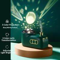 Retro Steam Train Air Humidifier USB Night Light โคมไฟตกแต่งบรรยากาศสี: Green-Projection