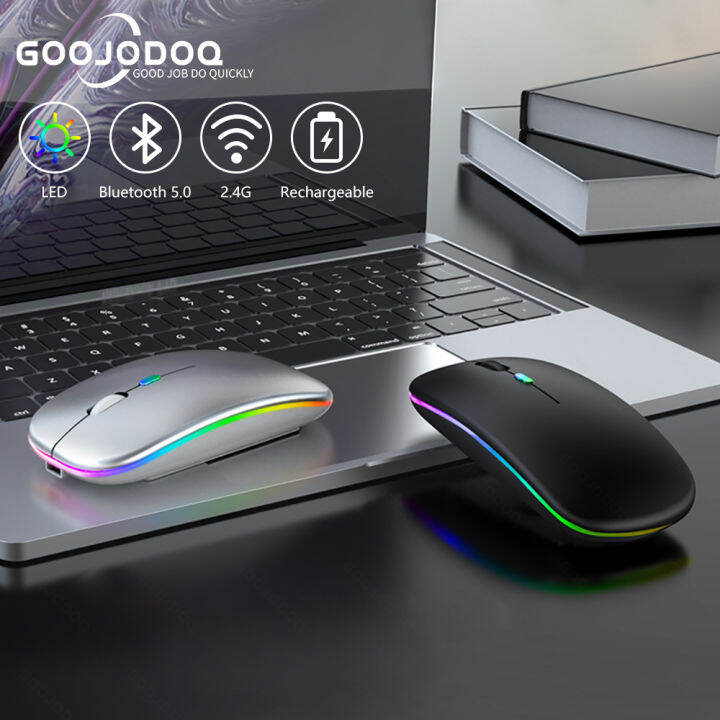 GOOJODOQ Bluetooth Mouse Wireless Mouse 2.4G 2 Modes Rechargeable Mouse