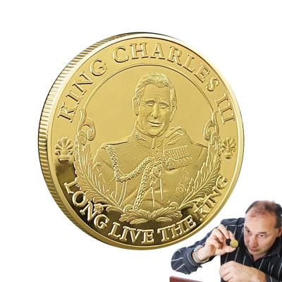 The King Of England Charles III Gold Silver Plated Commemorative Coin UK Royal Challenge Coins Crafts Souvenir Gifts 2023