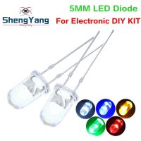 ✷ TZT 100pcs /lot Transparent Round 5mm super bright water clear Green Red white Yellow Blue Light LED bulbs emitting diode F5