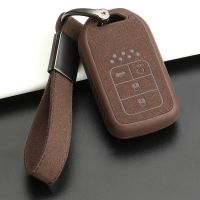 Leather Car Key Case Cover for Honda Civic CRV HRV XRV CR-V Crider Accord Pilot Fit Freed Vezel Odyssey 2018 2019 2020 2021 2022