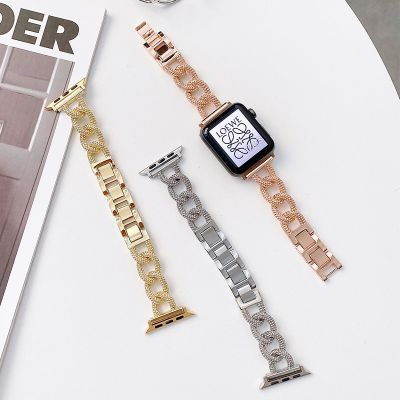 For Apple Watch chain Strap Stainless Steel Band Series 7 6 SE 5 4 3 40/44mm Watchband Bracelet for Iwatch se 6 38/42mm Straps