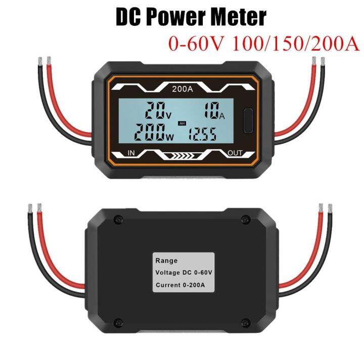 100/150/200A Watt Meter Power Analyzer DC 060V DC Power Meter For